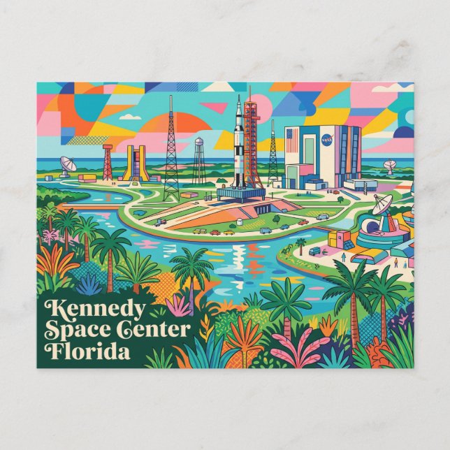 Kennedy Space Center Florida Postkarte (Vorderseite)