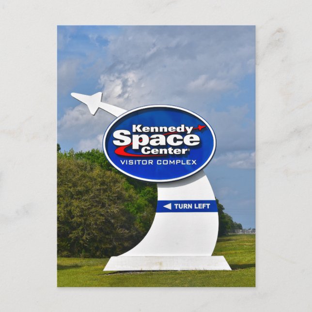 Kennedy Space Center Visitor Complex Sign Postkarte (Vorderseite)