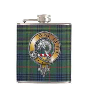 Kennedy Tartan & Abzeichen Flachmann