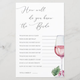 Kennen Sie den Bride Vino vor Vows Bridal Game?