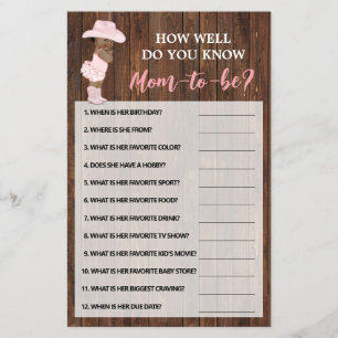 Kennen Sie die Mama-OM Cowgirl-Duschspielkarte? Flyer