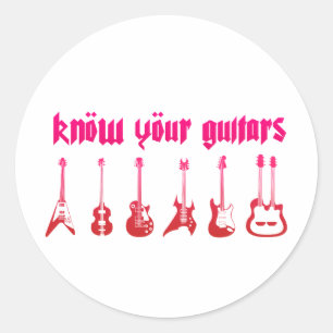 Kennen Sie Ihre Gitarre - Emo alternativen Runder Aufkleber
