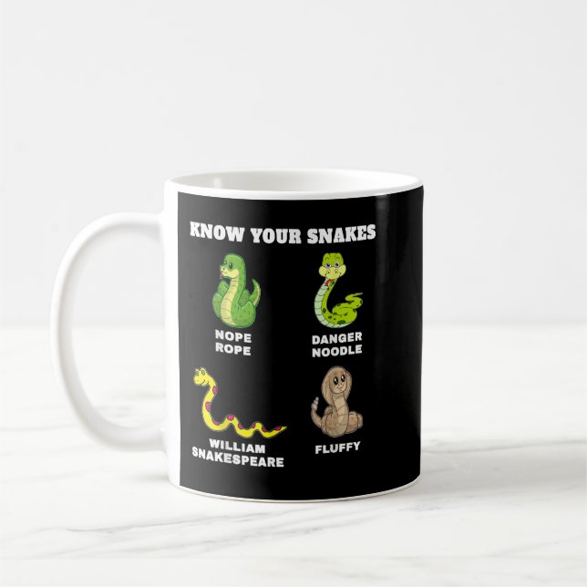 Kennen Sie Ihre Schlangen Funny Names Gefahr Noodl Kaffeetasse (Links)