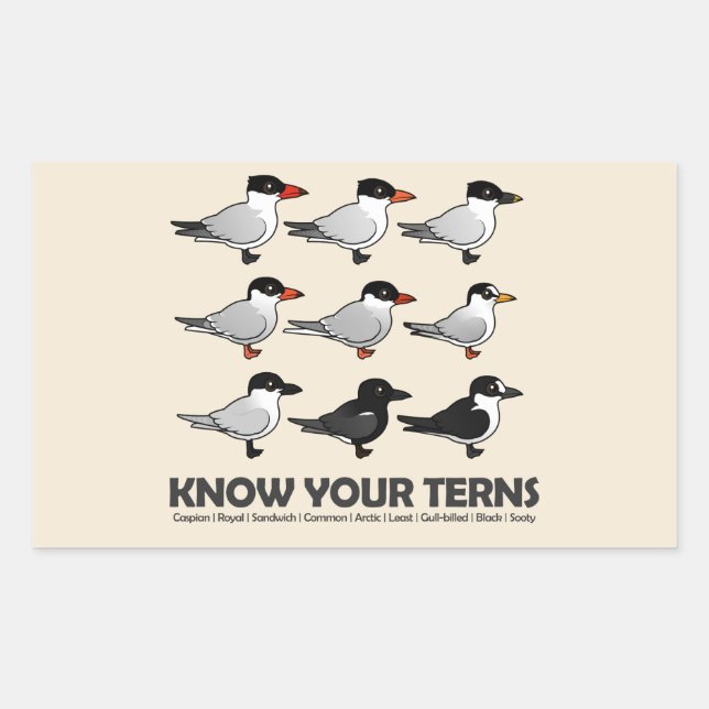 Kennen Sie Ihre Terns Rechteckiger Aufkleber (Vorderseite)