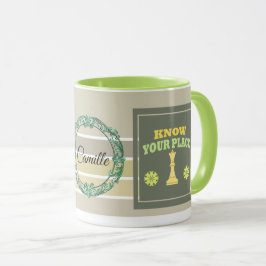Kennen Sie Ihren Platz – Personalisierte Blumenaff Tasse