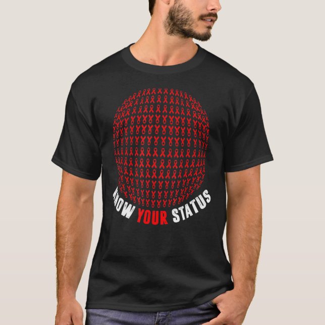 Kennen Sie Ihren Status Hiv & Aids Awareness Plane T-Shirt (Vorderseite)