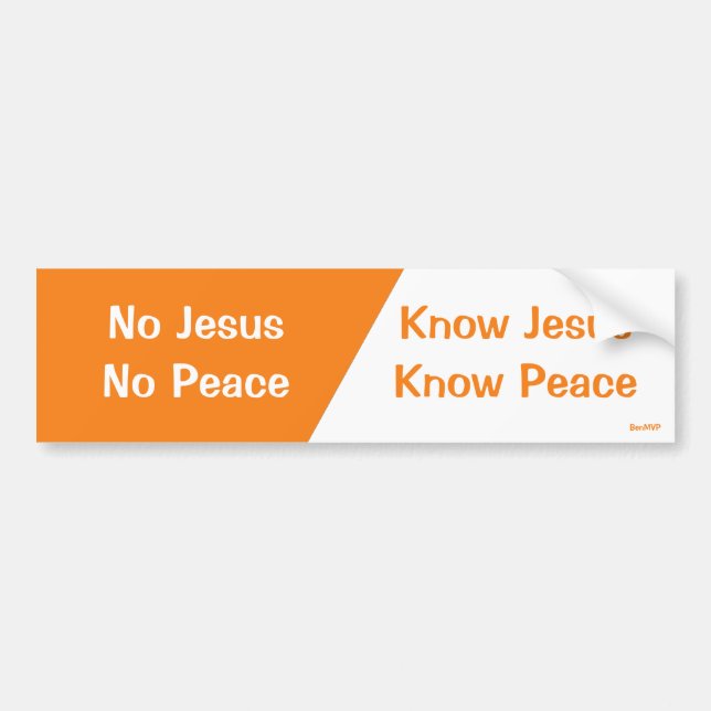 Kennen Sie Jesus, kennen Sie Frieden Autoaufkleber (Vorne)