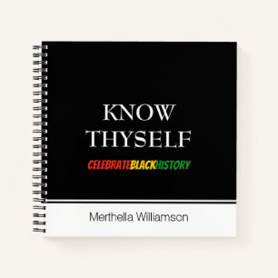 KENNEN SIE SICH Personalisierte Schwarzgeschichte Notizbuch