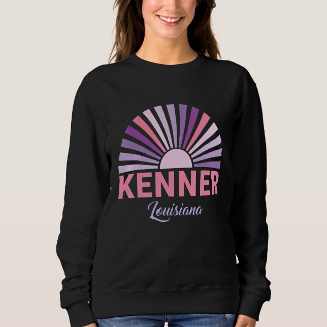 Kenner Louisiana Sunset Retro City Staat Liebe Sweatshirt (Vorderseite)