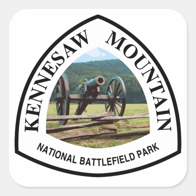 Kennesaw Mountain National Battlefield Park Quadratischer Aufkleber (Vorderseite)