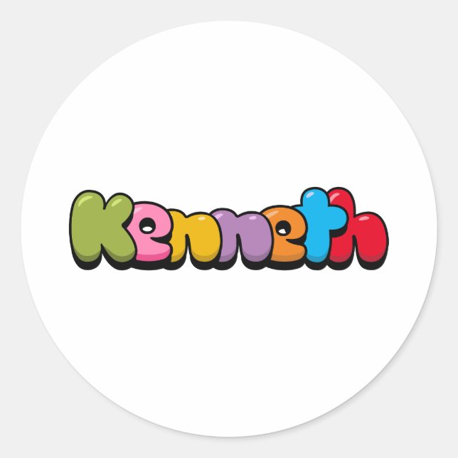 Kenneth Classic Round Sticker (Vorderseite)