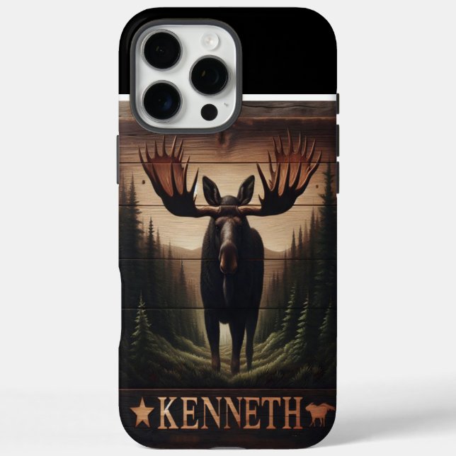 Kenneth's Woodland Moose iPhone 16 Pro Max Hülle (Rückseite)