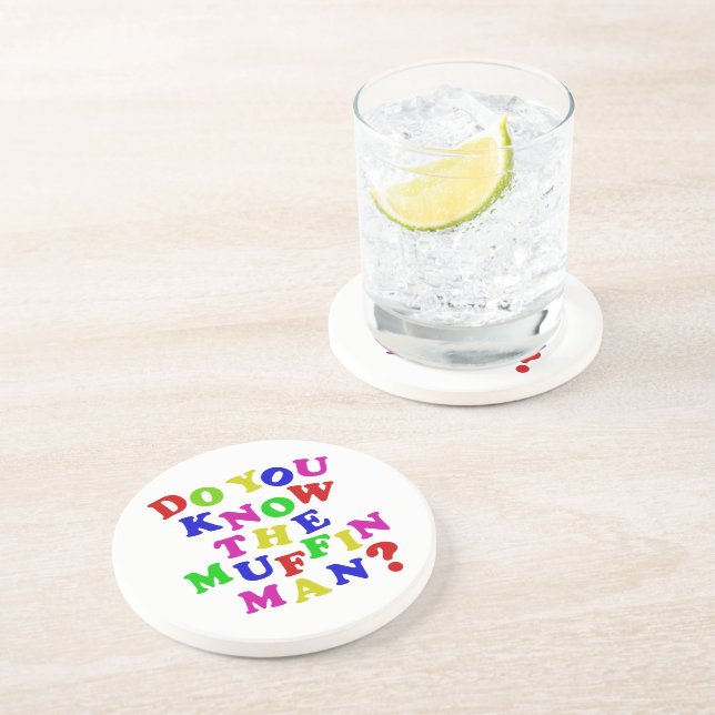 Kennst du den Muffin Man? Sandstein Untersetzer (Seite)