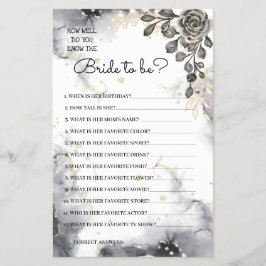 Kennst du die Bride Black Rose Shower Game Card? Flyer