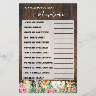 Kennst du Mama Rosa Rustikales Safari-Duschspiel Flyer