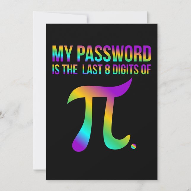 Kennwort Pi Mathematik Lehrer Mathematik Mathemati Dankeskarte (Vorderseite)