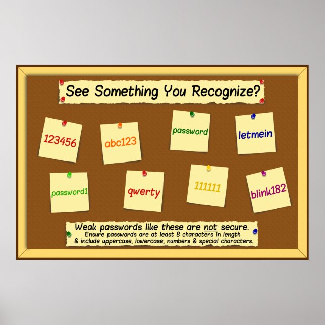 Kennwörter Informationssicherheitsbewusstsein Poster (Vorne)