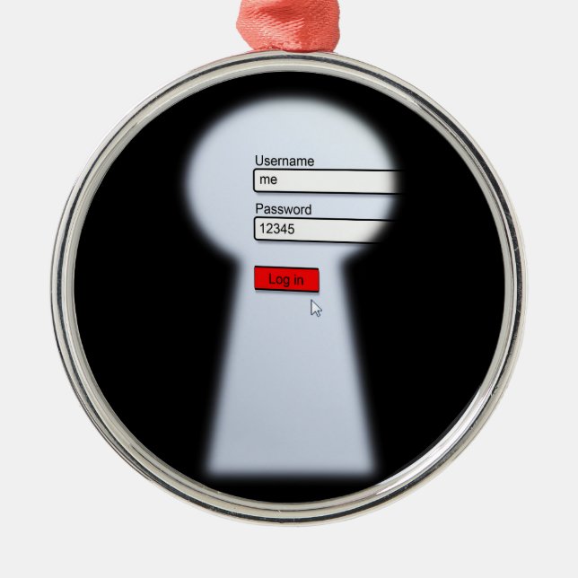 Kennwortsicherheit Silbernes Ornament (Vorne)