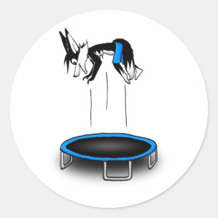 Kenny auf Trampolin Runder Aufkleber