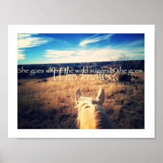 Kenny Chesney Country Western Cowgirl Horse Poster