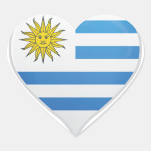 Kennzeichen der Uruguay-Liebe Herz-Aufkleber