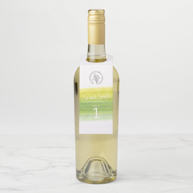 Kennzeichen der weißen Weinprobe Flaschenanhänger (Auf Flasche)