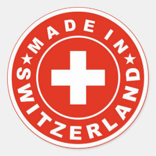 Kennzeichen des Landes, aus dem die Schweiz herges Runder Aufkleber