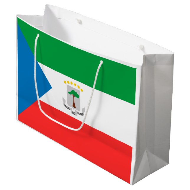 Kennzeichen für äquatoriale Guinea Große Geschenktüte (Vorderseite Schrägansicht)