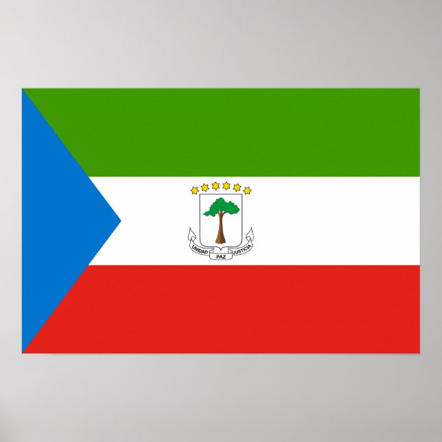 Kennzeichen für äquatoriale Guinea Poster (Vorne)