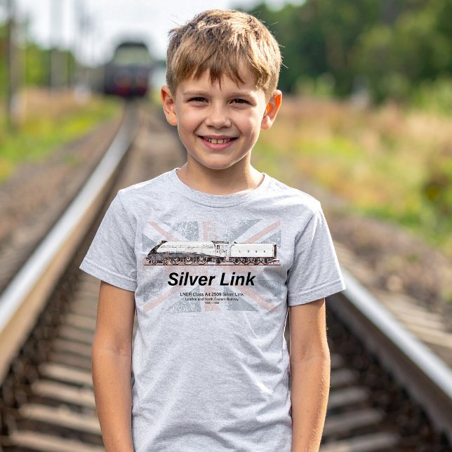 Kennzeichen für das Profil "Silver Link LNER Klass T-Shirt (LNER Class A4 2509 Silver Link Steam Locomotive. Boy Basic T-Shirt)