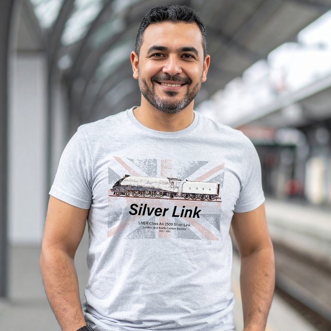 Kennzeichen für das Profil "Silver Link LNER Klass T-Shirt (LNER Class A4 2509 Silver Link Steam Locomotive. Mens Basic T-Shirt)