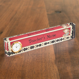 Kennzeichen für den Cartoon der Affenlehrer Namensplakette