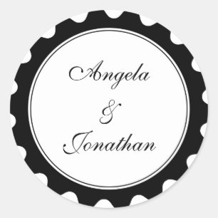 Kennzeichen für die schwarze Gastgeschenk Hochzeit Runder Aufkleber