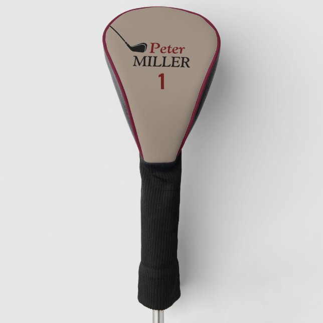 Kennzeichen für einen Golfer Golf Headcover (Vorderseite)