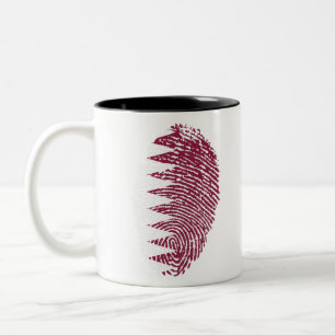 Kennzeichen für Katar-Flaggen Fingerabdruck Land Zweifarbige Tasse
