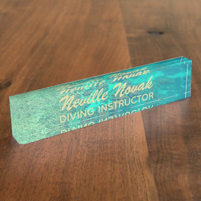 Kennzeichen für Korallenriffe Namensplakette (Seite)