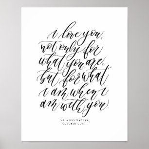 Kennzeichen für personalisierte Hochzeitkalligrafi Poster