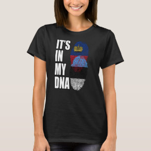 Kennzeichen Liechtenstein und Estnisches Mix-DNA-E T-Shirt