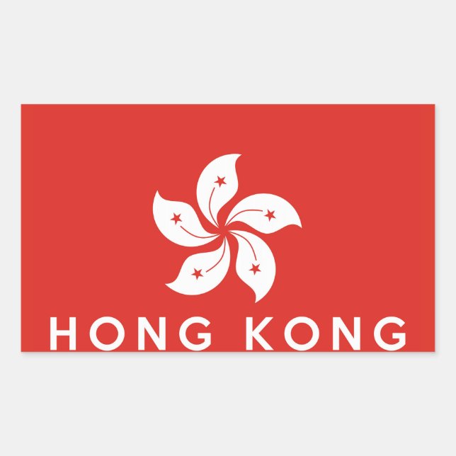 Kennzeichensymbsatz für Hong kong Rechteckiger Aufkleber (Vorderseite)
