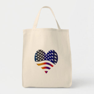 kennzeichnen Sie Truppestreifen der USA-Herz-Liebe Tragetasche