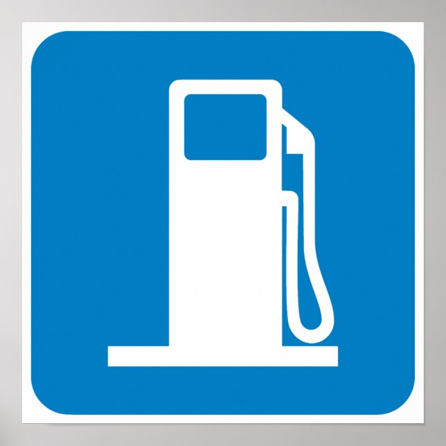 Kennzeichnung der Tankstelle Poster (Vorne)