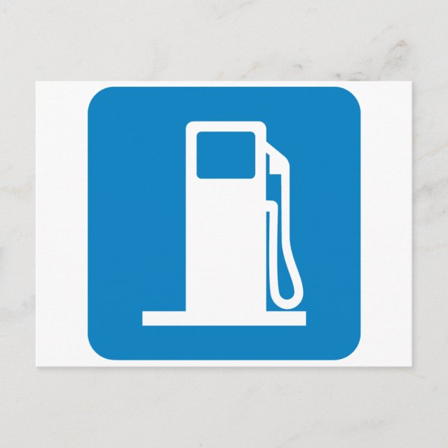 Kennzeichnung der Tankstelle Postkarte (Vorderseite)