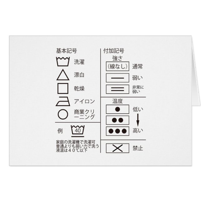 Kennzeichnung der Wäsche (Vorderseite (Horizontal))