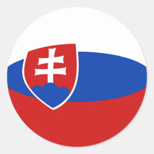 Kennzeichnung für die Flagge der Slowakei Runder Aufkleber