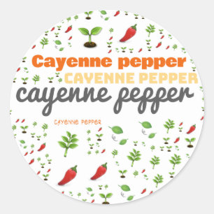KENNZEICHNUNG FÜR HERB - CAYENNE PEPPER RUNDER AUFKLEBER
