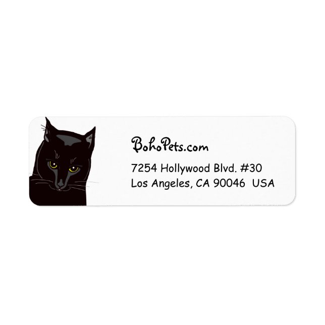 Kennzeichnungen für die Black Cat-Adresse (Vorne)