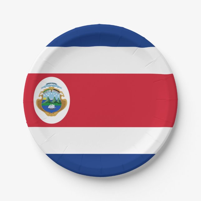 Kennzeichnungsplatte Costa Rica Pappteller (Vorderseite)