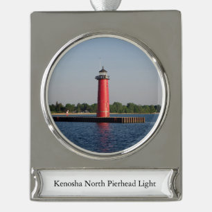 Kenosha North Pierhead Banner Banner-Ornament Silber