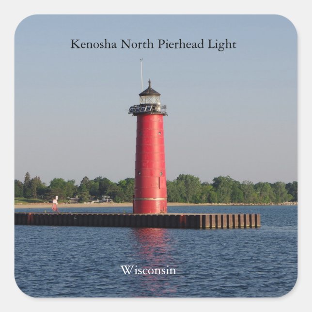 Kenosha North Pierhead Light Aufkleber (Vorderseite)