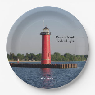 Kenosha North Pierhead Light Paper plate Pappteller